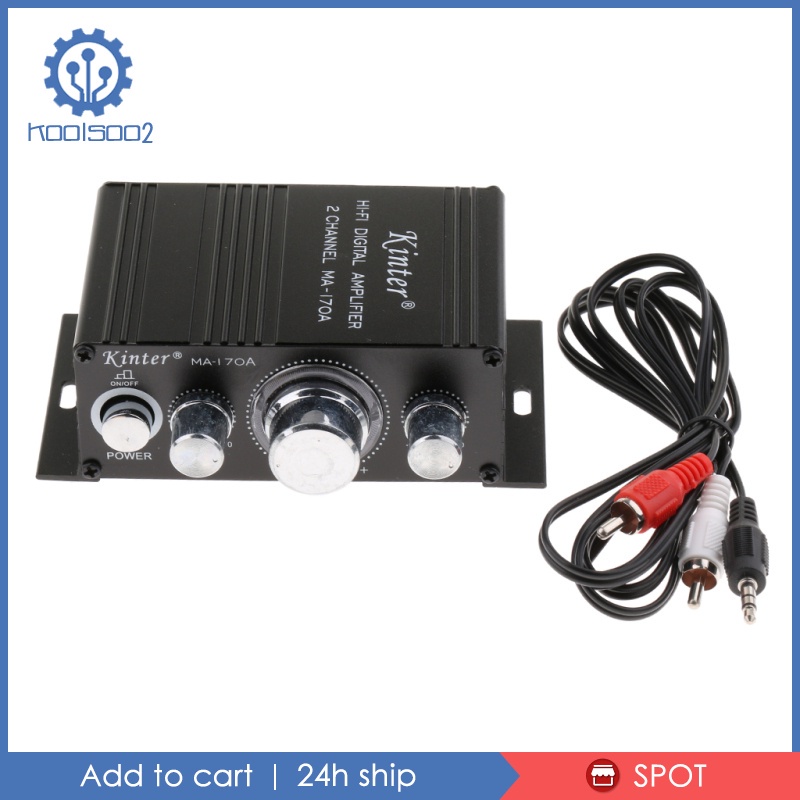 Mini Amplifier Bluetooth Audio 2.0CH Stereo Volume Bass Treble Control