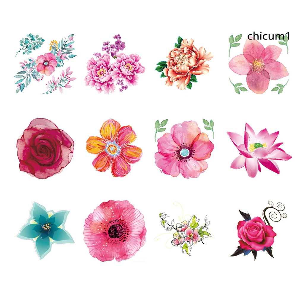 Hình Xăm Dán Tạm Thời Trang Trí Cơ Thể Hình Hoa Chống Thấm Nước Lâu Trôi