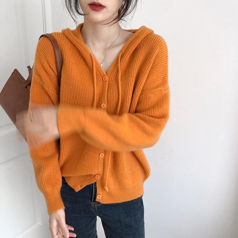 Áo khoác len cardigan có mũ Cherry phong cách Hàn Quốc kèm ảnh thật KL01 | BigBuy360 - bigbuy360.vn