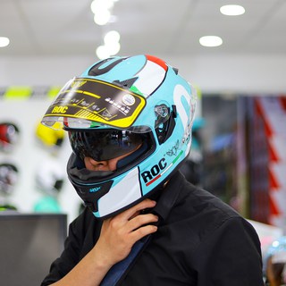 Mũ Bảo Hiểm Fullface ROC - 03 tem LeoPard- Tặng Pinlock