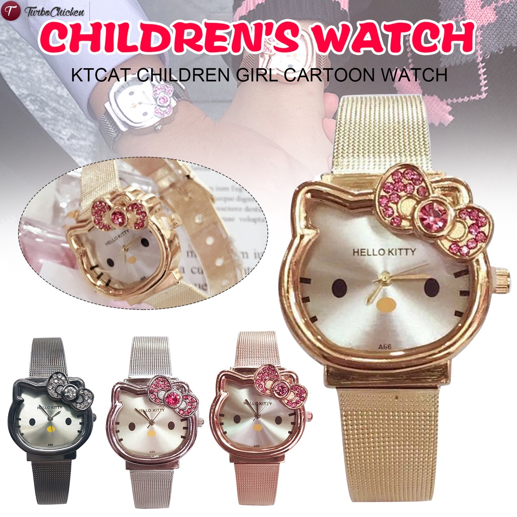 Dễ Thương Đồng Hồ Nữ Mặt Hello Kitty Dây Hợp Kim