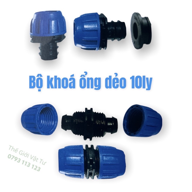 Khóa nối ống dẻo 10ly dùng nối khoá ống dẻo 10ly trong hệ thống tưới