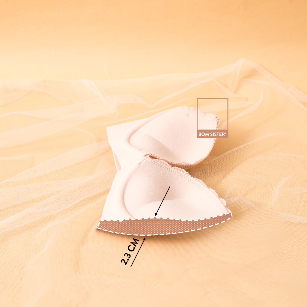 Áo lót mút vừa su đúc viền ren không gọng màu trơn đính nơ nâng ngực tự nhiên BOM SISTER A6442 | BigBuy360 - bigbuy360.vn