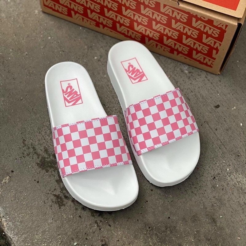 Dép Vans màu Hồng, Đen, Xanh, Tím quai ngang nam nữ bền đẹp, không thấm nước.[ Fullbox - được kiểm hàng ]