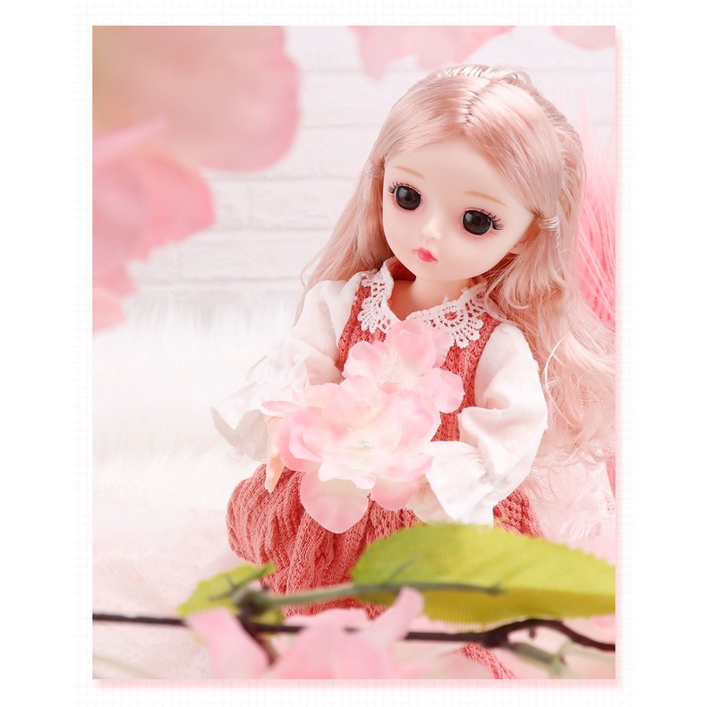 Búp bê đồ chơi, quà tặng cho bé gái, búp bê có khớp cử động, mắt 4D, cao 30cm