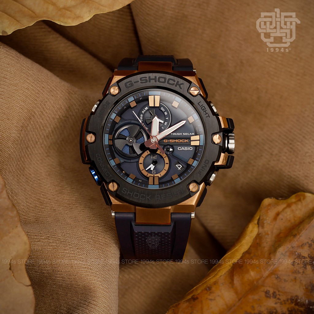 Đồng hồ nam Casio G-SHOCK GST-B100 / GST-B100G-2A kết nối Bluetooth, chống va đập, hàng chính hãng
