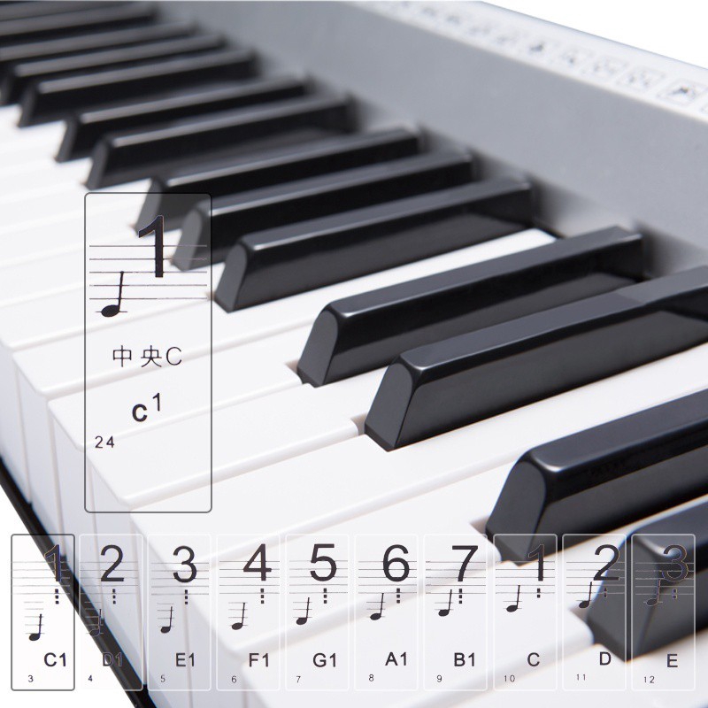 Miếng dán ghi nốt cho đàn piano/keyboard 54/61 phím trong suốt