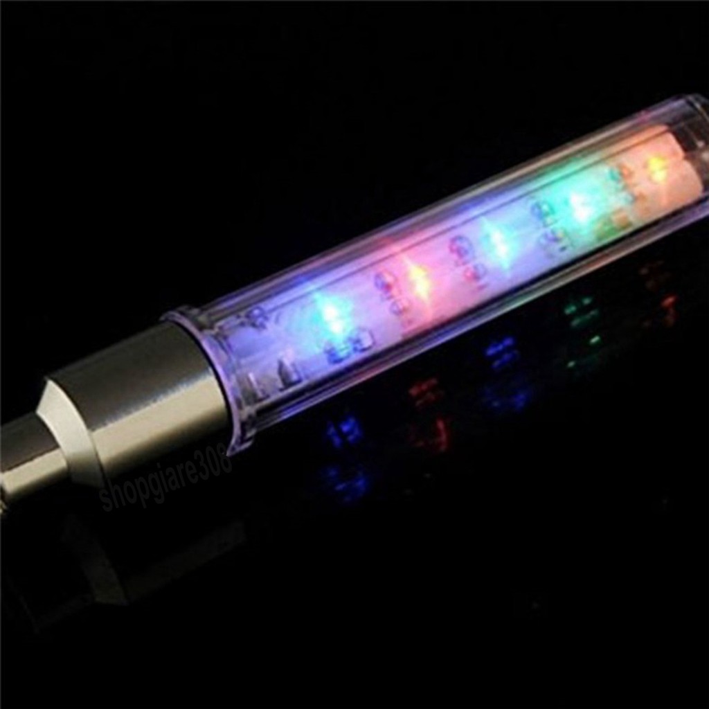 Đèn 5 bóng LED Gắn Van Bánh Xe Đạp-Nắp van lốp xe có đèn LED phát sáng cho xe đạp/ xe máy/ xe ô tô sáng 7 màu