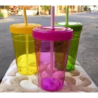 Ly Có Ống Hút Siêu Tiện Lợi, Ly Nắp Vặn Có Ống Hút Màu Sắc Năng Động