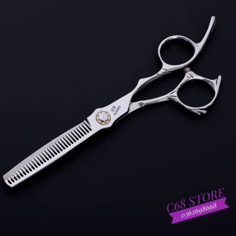 Bộ kéo cắt tỉa tóc THE FACTORY cán cầm họa tiết Size 6 inch