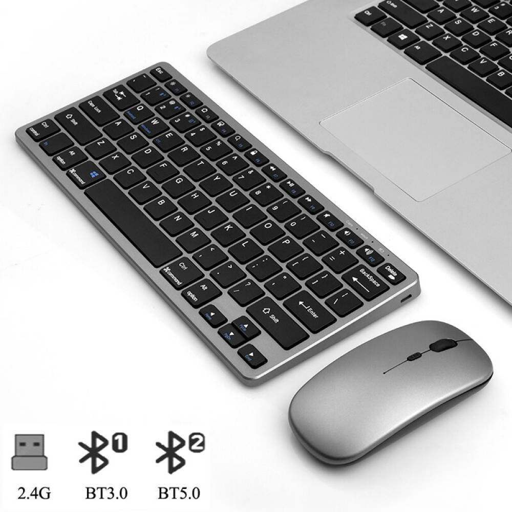 Combo Bàn Phím Và Chuột Bluetooth Không Dây Sạc Lại Được Cho Laptop PC Windows Android Notebook