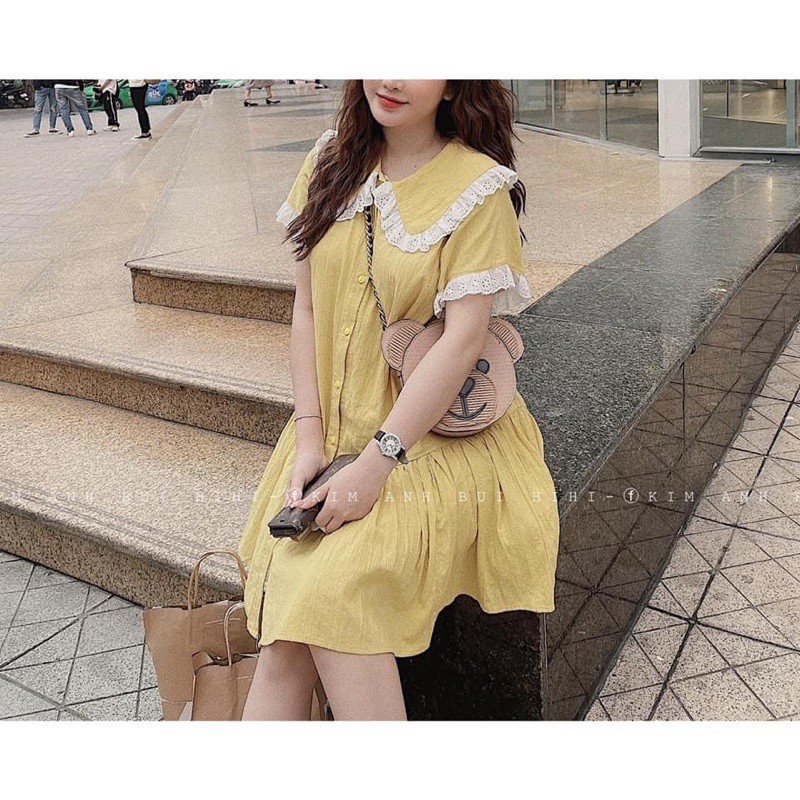 BÁN SỈ VÁY SUÔNG VÀNG ĐUÔI CÁ PHỐI REN CHO NỮ | BigBuy360 - bigbuy360.vn