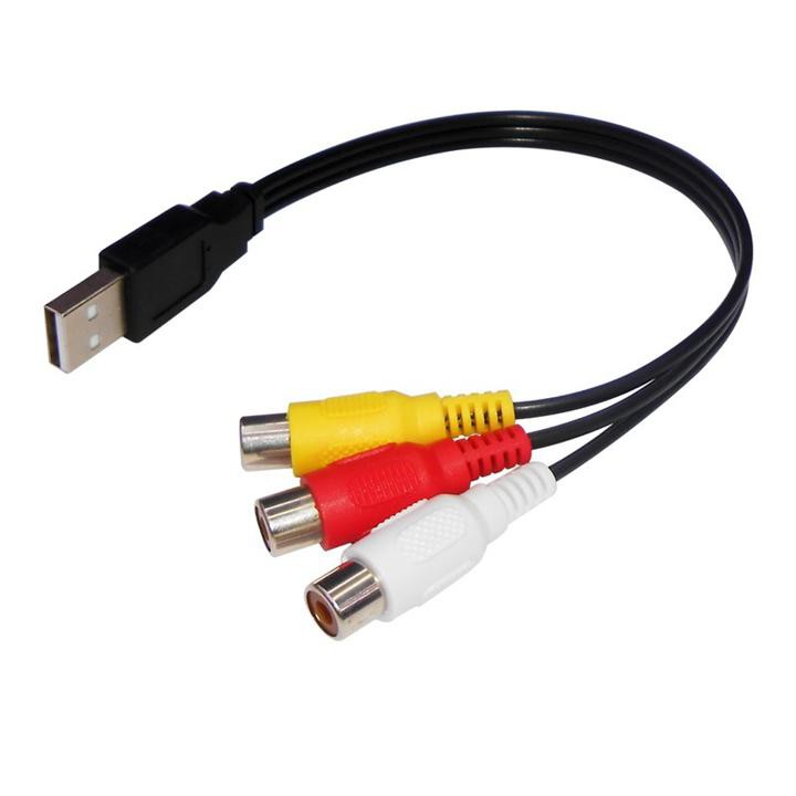 CÁP CHUYỂN ĐỔI USB SANG AV RCA DÙNG CHO TV HDTV DÀI 30CM