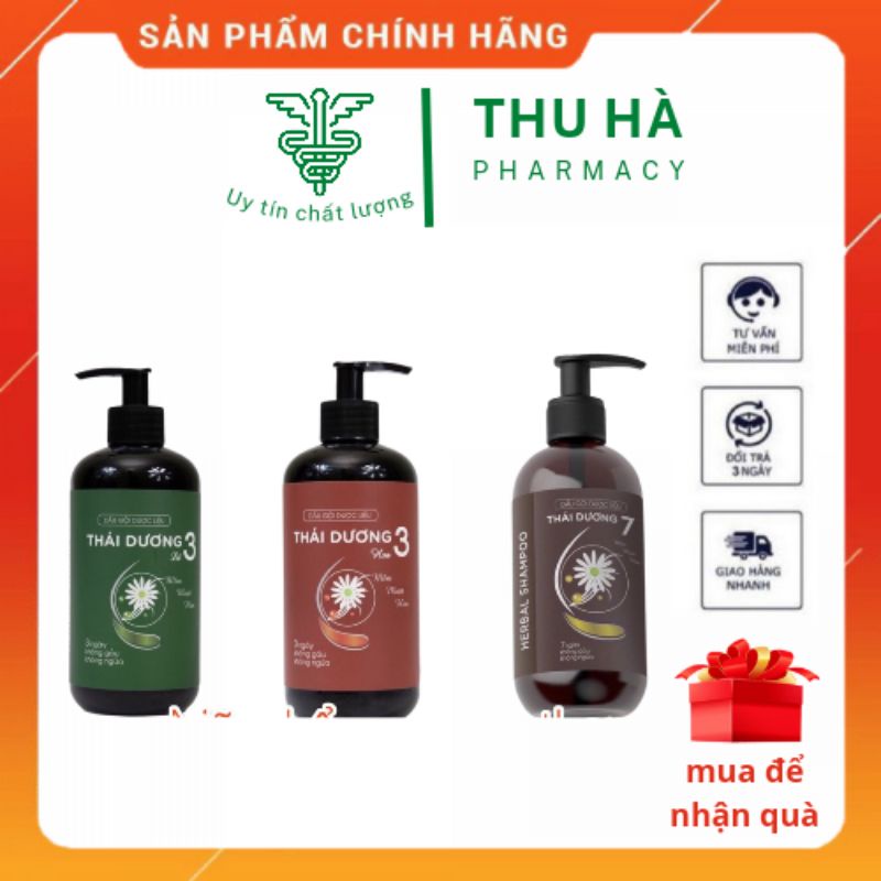 [ Chai 480ml] Dầu gội thảo dược THÁI DƯƠNG 3 dưỡng tóc giảm rụng tóc, sạch gàu ngứa hiệu quả chai 480ml