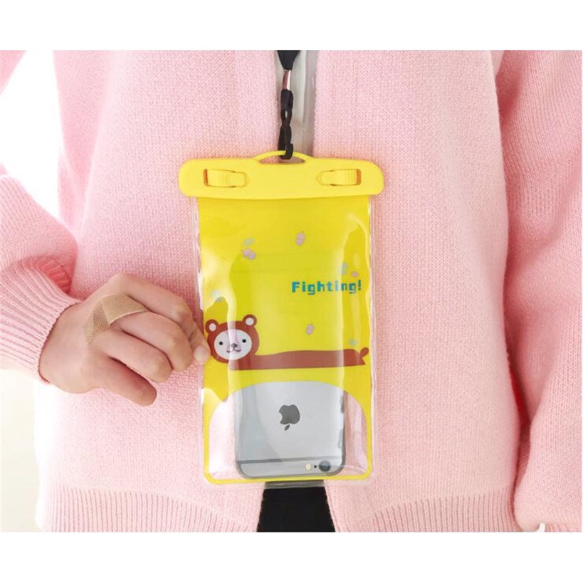 Túi Đựng Điện Thoại Bằng PVC Chống Thấm Nước Họa Tiết Hoạt Hình Dễ Thương