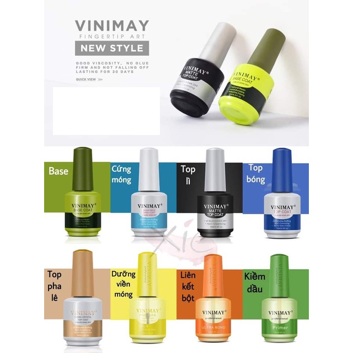 Sơn Gel Vinimay Base Top Bóng vinimay -  Liên kết Base top vinimay