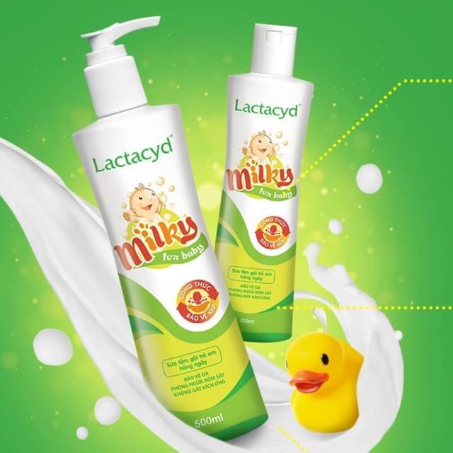 Sữa Tắm Gội LACTACYD 500ml, sữa tắm gội chiết xuất tự nhiên an toàn cho bé - Monnie Kids