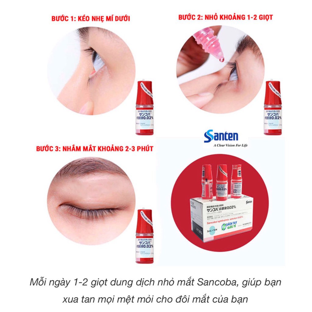 Dung Dịch Nhỏ Mắt Sancoba Nhật Bản lọ 5ml – Giảm Mỏi Mắt Tăng Cường Thị Lực .