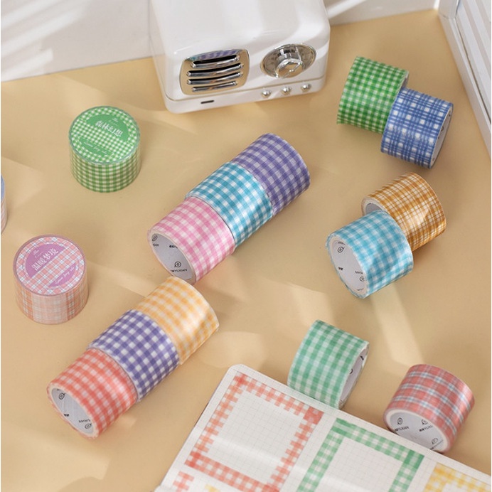 30CM Băng Keo Washi Tape Caro Bản to 3cm Họa Tiết Kẻ Sọc Caro Dùng Trang Trí Sổ Tay XIN HÃY ĐỌC KỸ PHẦN MÔ TẢ