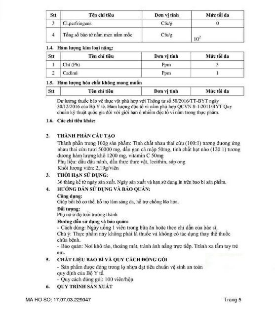 Viên uống nhau thai cừu Golden Health Placenta Essence Baby Sheep 50000mg Golden Health, 100 viên