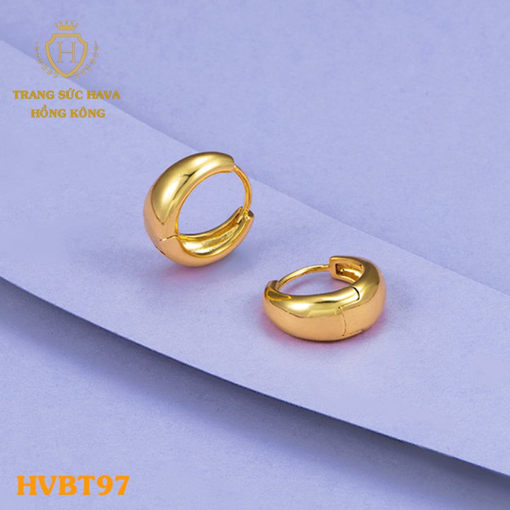 Bông Tai, Khuyên Tai Nữ Dáng Cổ Điển Xi Mạ Vàng Non Cao Cấp - Trang Sức Hava Hong Kong - HVBT97
