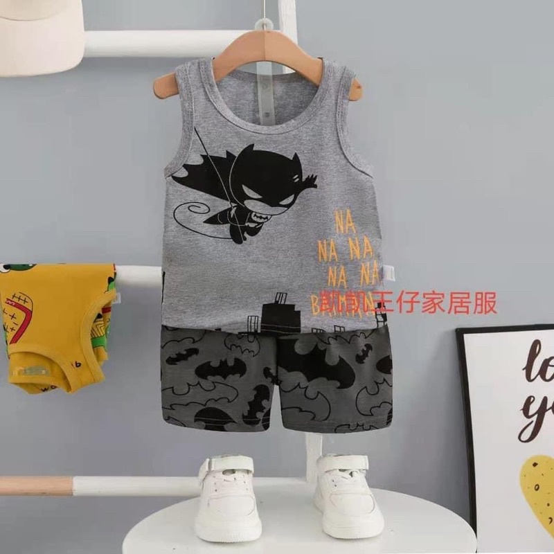 Đồ bộ Quảng Châu KaiKai- Bộ ba lỗ Cotton Xuất Hàn cho bé trai 6-10 tuổi