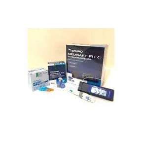 Máy đo đường huyết TERUMO MEDISAFE FIT C Nhật Bản kèm 30 kim và 30 que thử, 100 cồn