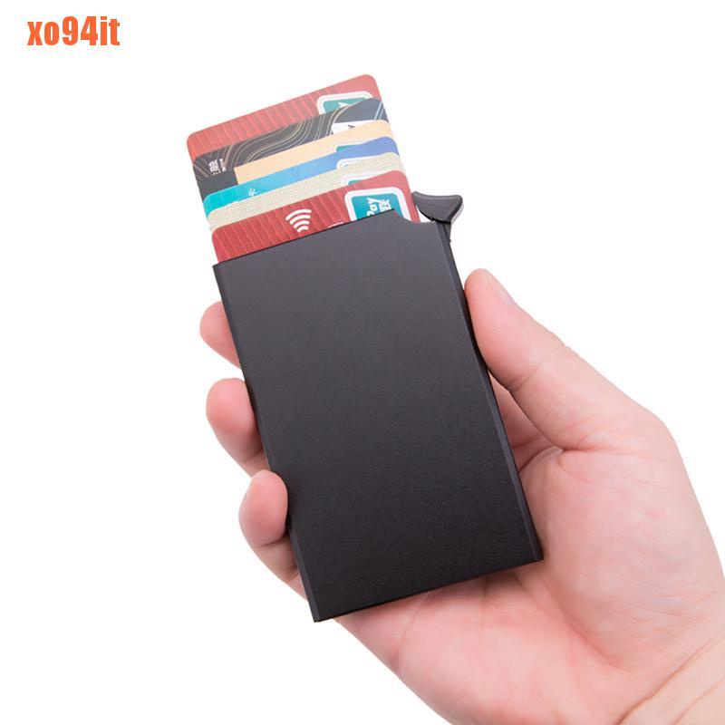 Pop Up Id RFID Card Fashion Aluminum Metal Protective Gear Storage Bag Re