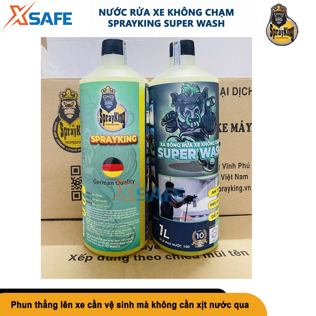 Nước rửa xe bọt tuyết không chạm SPRAYKING SUPER WASH chai 1 Lít rửa xe siêu sạch, siêu sáng bóng, tạo bọt mịn nhiều bọt