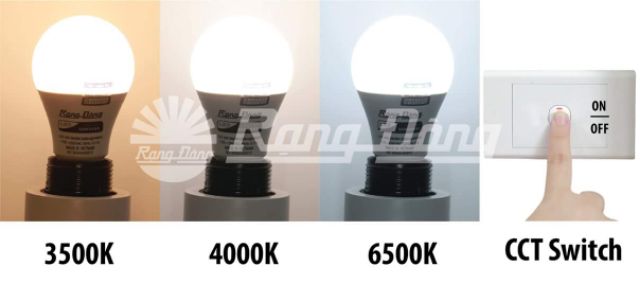 Bóng LED bulb đổi 3 màu (3 in1) 5W 7W 9W Rạng Đông Điện Quang