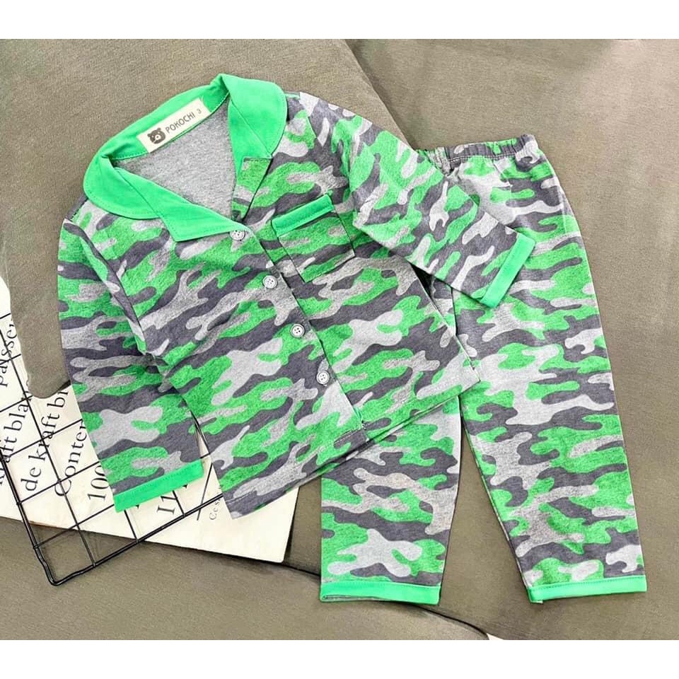 [7-20kg] Bộ ngủ Pijama dài tay thu đông chất cotton xuất dư mền mịn cho bé trai - Set áo dài quần dài