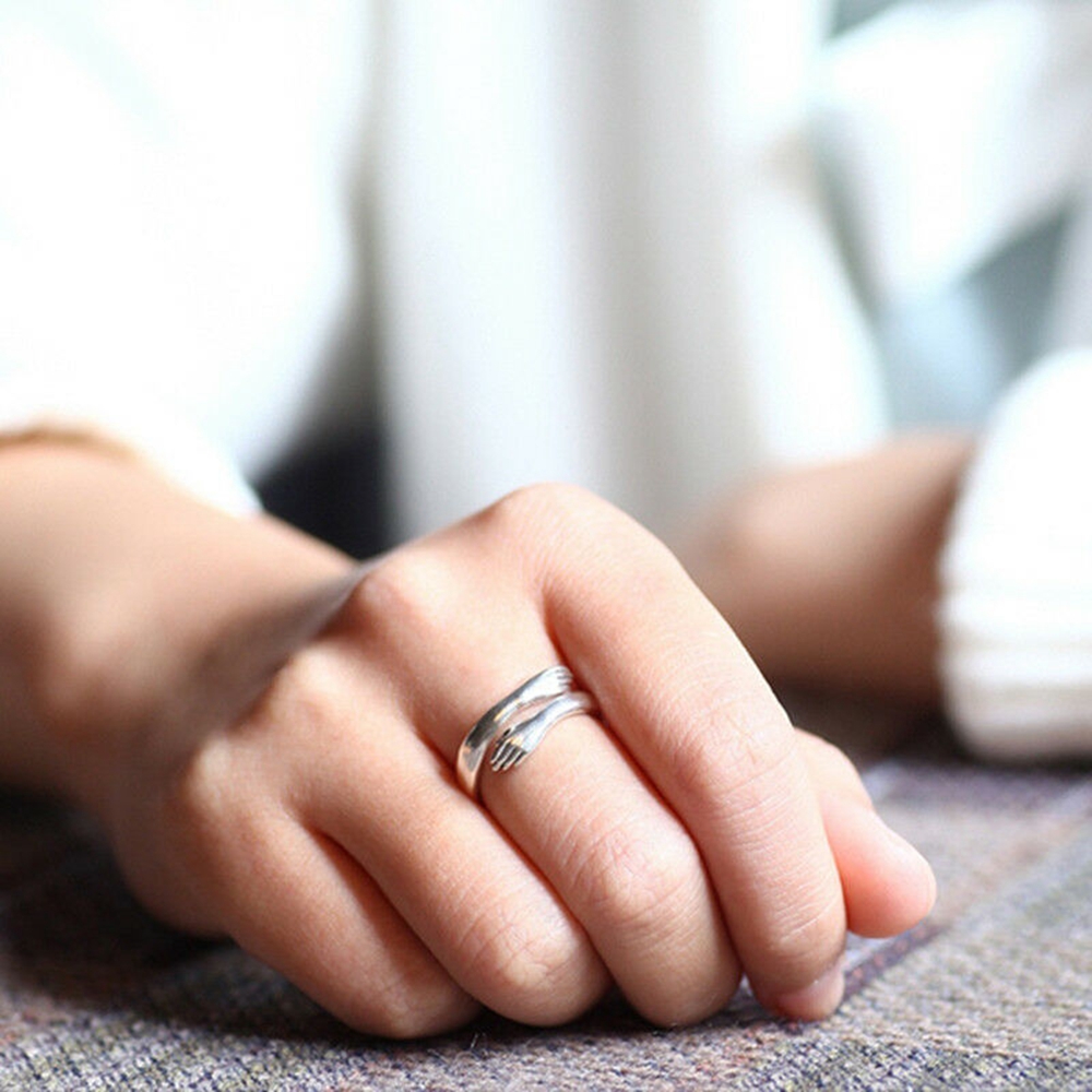 Nhẫn đeo tay thiết kế dành tặng cái ôm kiểu Hàn Quốc cho cặp đôi Yanqueens Trang sứ Quà tặng