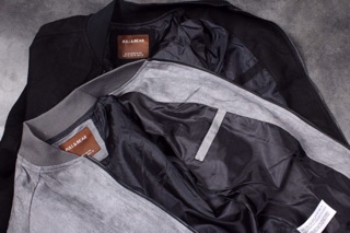 Áo khoác bomber da lộn Pull&Bear vnxk