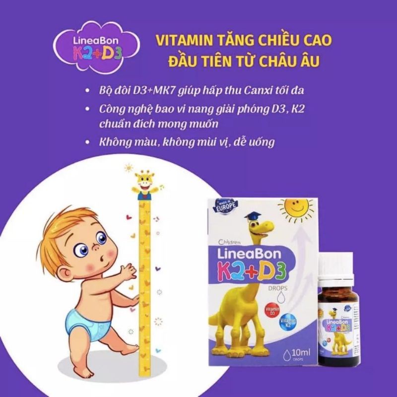 ✅ [COMBO] Lineabon D3K2, Canxi Hartus - Vitamin tăng chiều cao vượt trội, chồng mồ hôi trộm trẻ sơ sinh