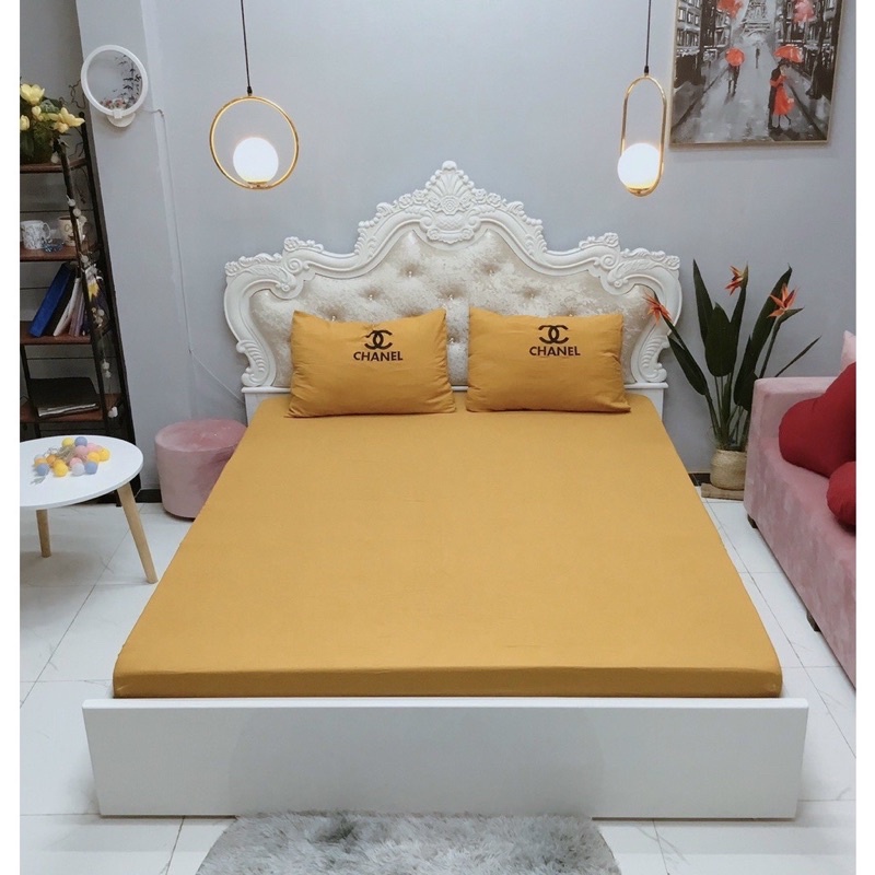 Ga Giường và 2 Vỏ Gối Chất Liệu Đũi Cao Cấp hàng mềm mịn chất mát chuẩn 5* mầu sang trọng lịch sự | BigBuy360 - bigbuy360.vn