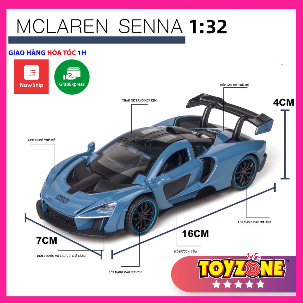 Xe Mô Hình Hợp Kim MCLAREN SENNA tỉ lệ 1:32, có đèn và âm thanh