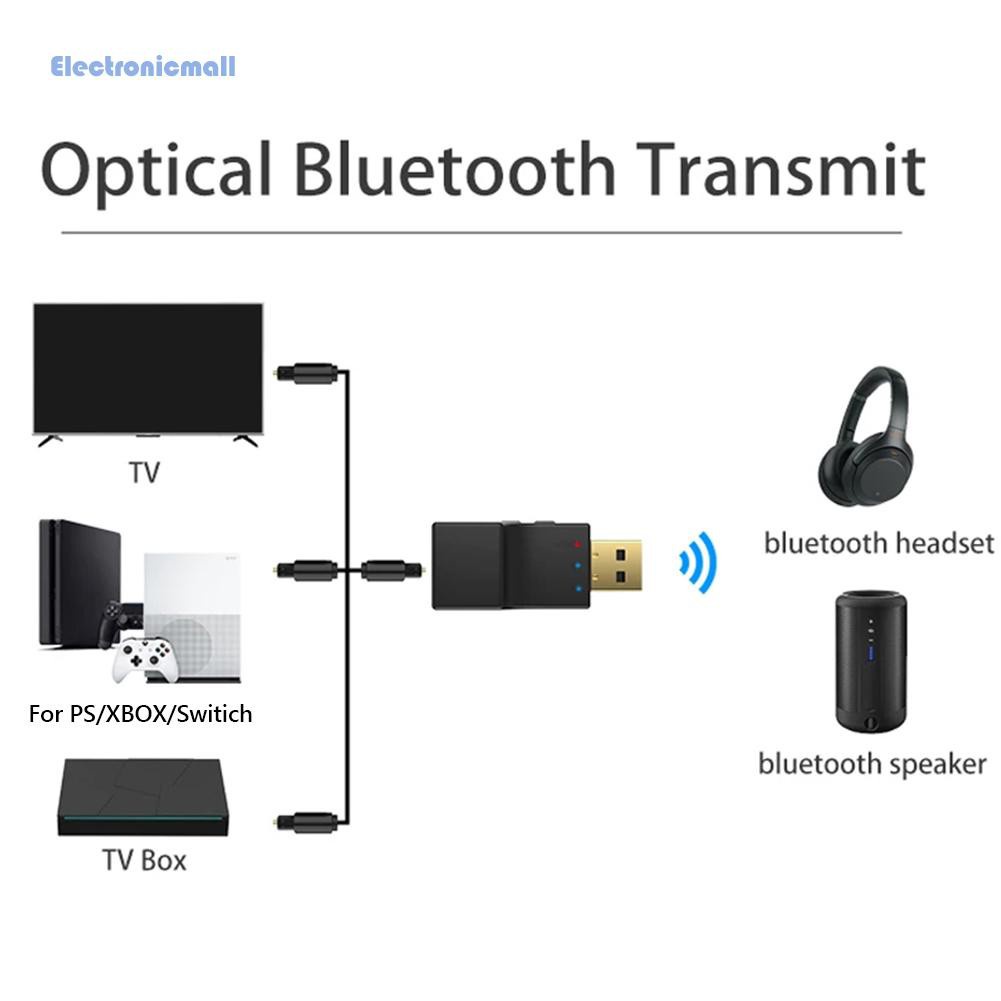 ElectronicMall01 SW03 USB Bluetooth 5.0 Transmitter Optical Adapter Dongle for Speaker Headset