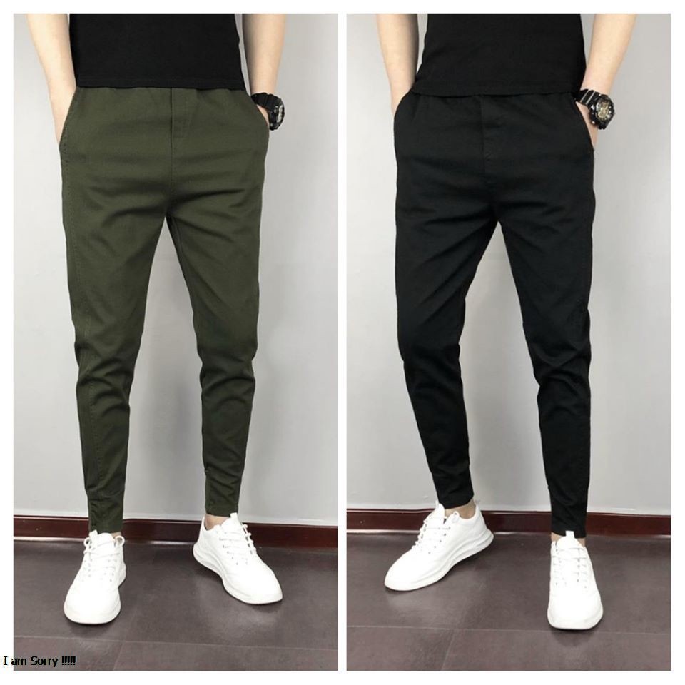 Quần kaki nam nữ, quần jogger trơn unisex bó ống chun co giãn chất đẹp phong cách Hàn