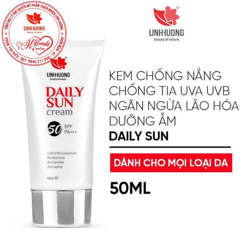 DAILY SUN KEM CHỐNG NẮNG LINH HƯƠNG CHỐNG NẮNG 50pA +++++