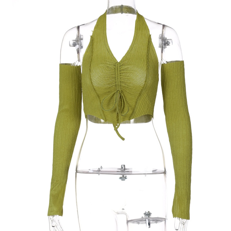 DUNEA Áo nữ không tay cổ yếm gợi cảm