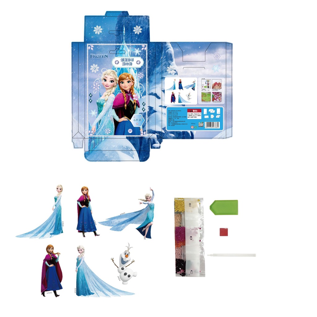 DIY set 6 tranh đính sticker công chúa cho bé, tranh đính đá siêu đáng yêu dành cho công chúa.