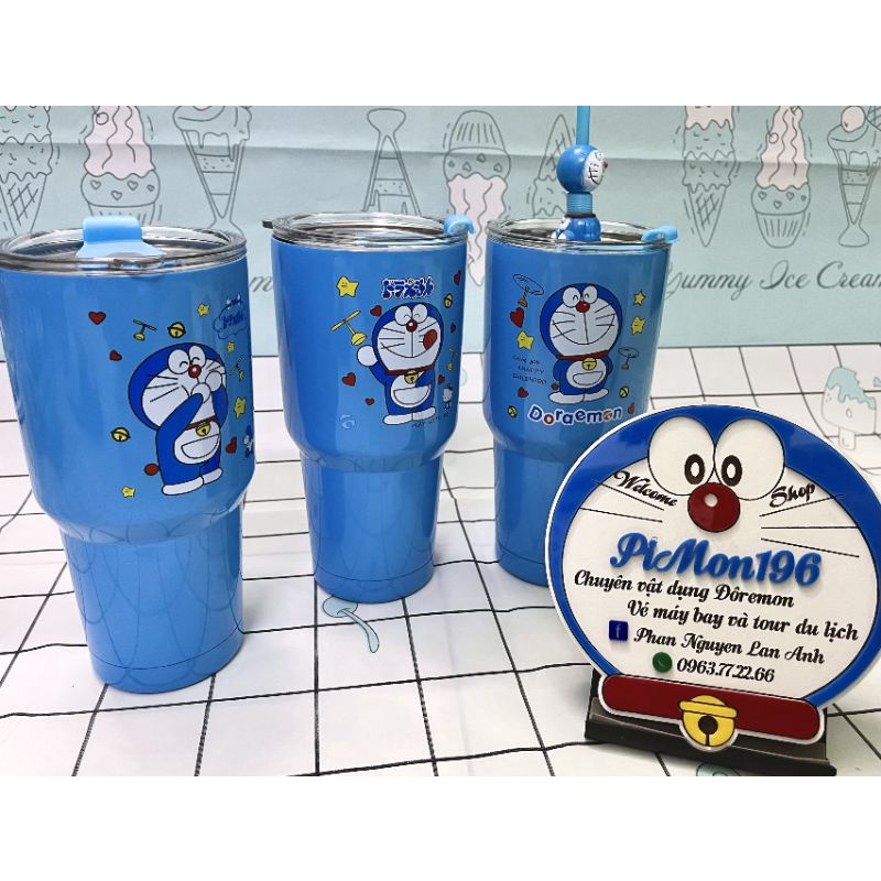 COMBO LY TÚI ỐNG HÚT DORAEMON