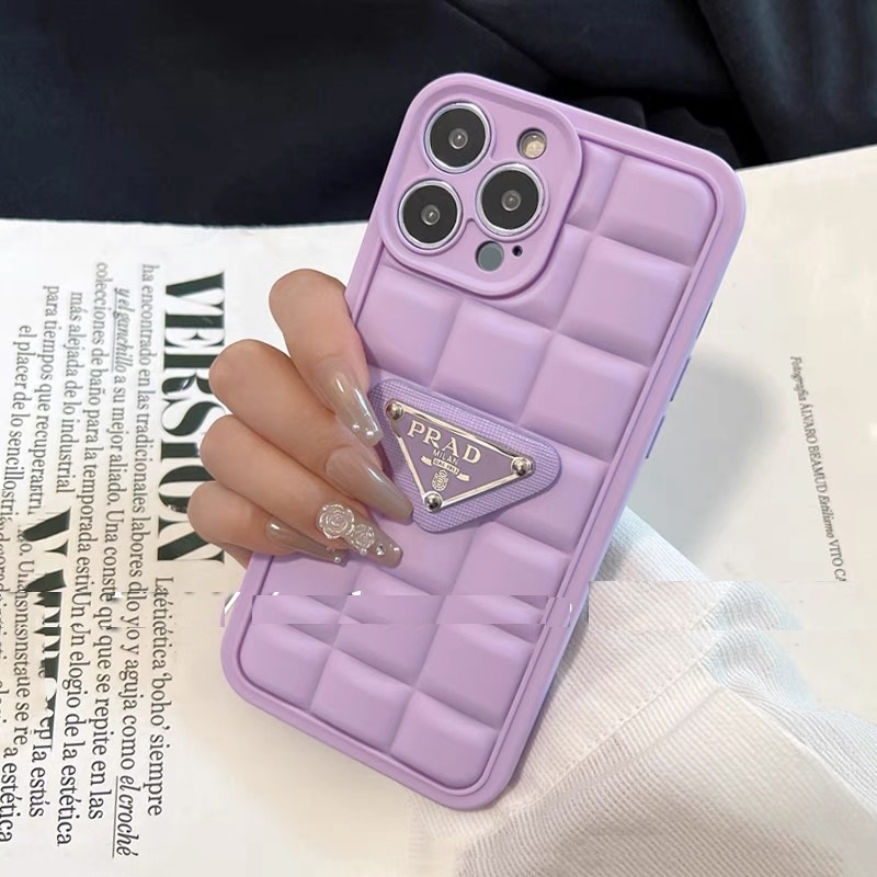 Ốp Điện Thoại tpu Hình Vuông Màu Tím Xinh Xắn Cho iphone 14promax 14plus13 pro max ins12 pro max x / xs max11 pro max xsmax