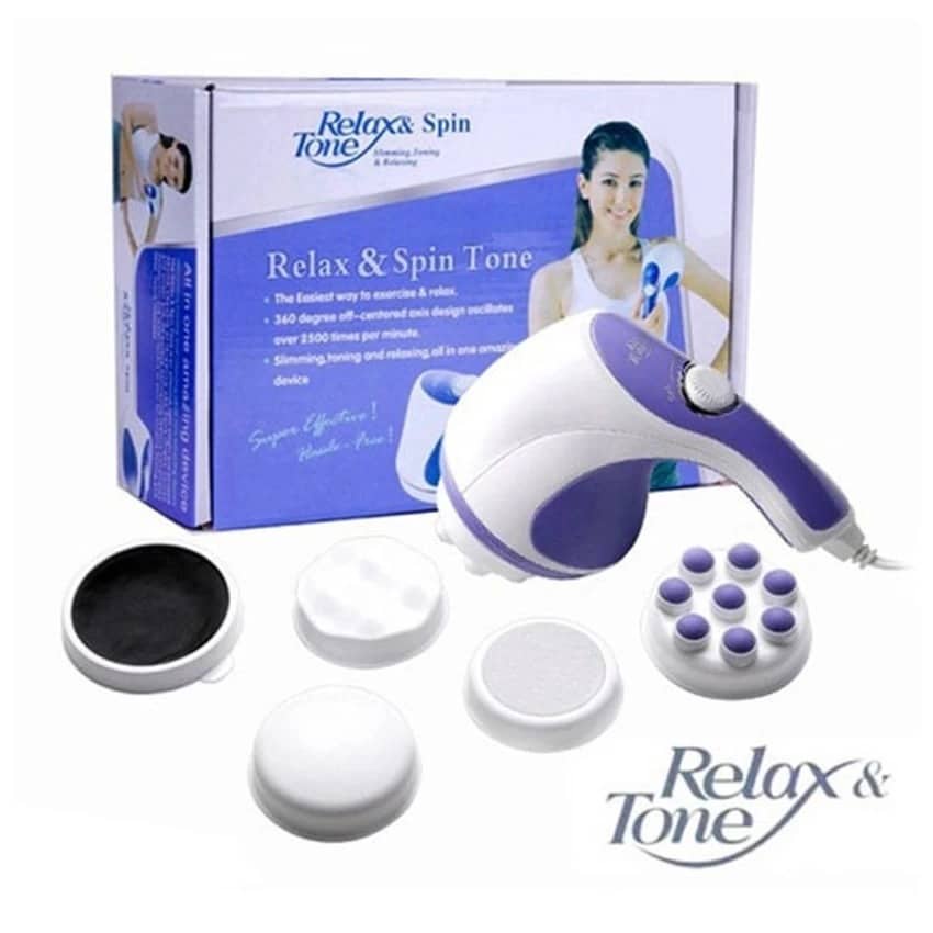TẶNG KÈM MÁY XÔNG MINI) Máy Massage cầm tay 5 Đầu