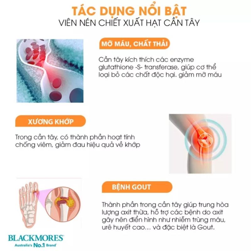 Viên uống giảm Gout Celery 3000 Blackmores Úc - Mẫu mới