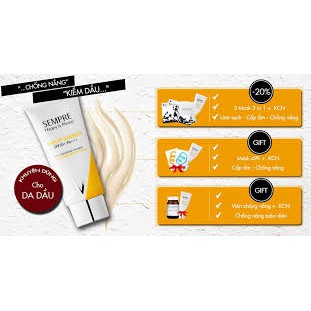 Kem Chống Nắng Vật Lý Kiềm Dầu cho mặt và cơ thể 50ml Sempre Happy & Please Skin Fit Sunblock SPF50+ PA+++ 50ml | BigBuy360 - bigbuy360.vn