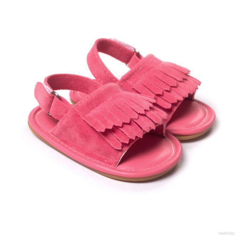 Sandal da PU phối tua rua cho bé