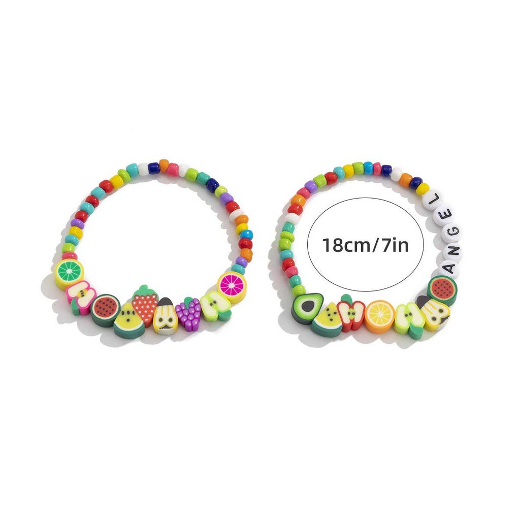 Bộ 5 / 2 Vòng Tay Nhựa Resin Mềm Hình Chữ Cái Nhiều Màu Sắc Phong Cách Boho Thời Trang Cho Nữ