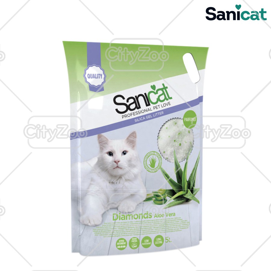Combo 6 gói Cát thủy tinh cho mèo SANICAT SILICA GEL 5lit