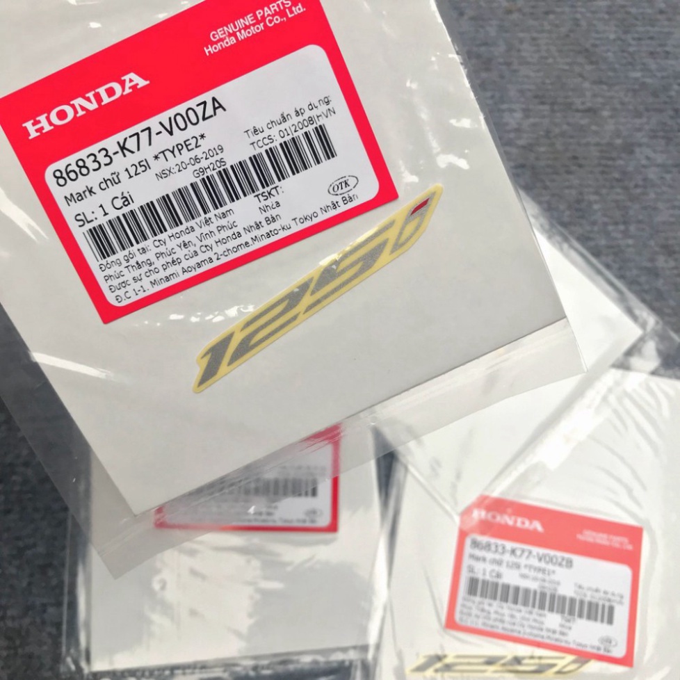 Tem Chữ 150i 125i Honda SH 150 Chính Hãng, Tem Chữ 150i 125i Lắp Sh Các Đời
